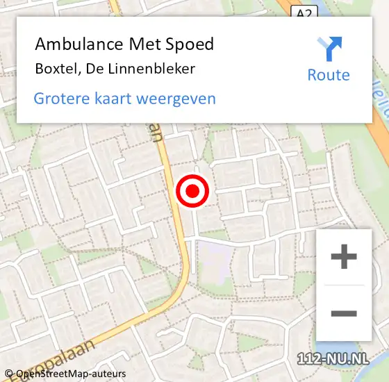 Locatie op kaart van de 112 melding: Ambulance Met Spoed Naar Boxtel, De Linnenbleker op 28 april 2020 16:16