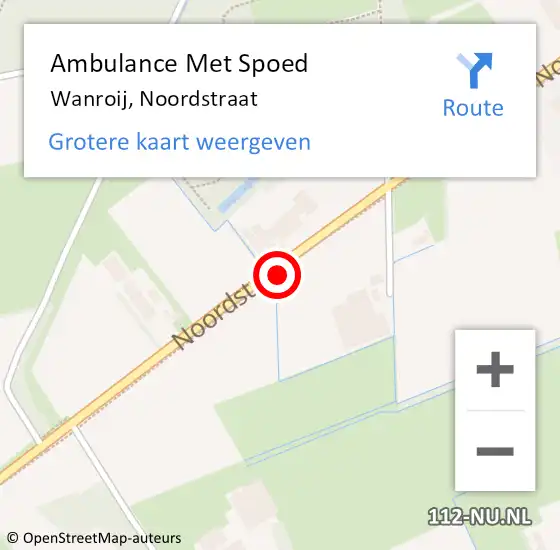 Locatie op kaart van de 112 melding: Ambulance Met Spoed Naar Wanroij, Noordstraat op 28 april 2020 16:24