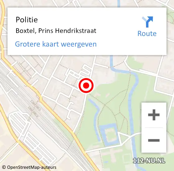 Locatie op kaart van de 112 melding: Politie Boxtel, Prins Hendrikstraat op 28 april 2020 16:51