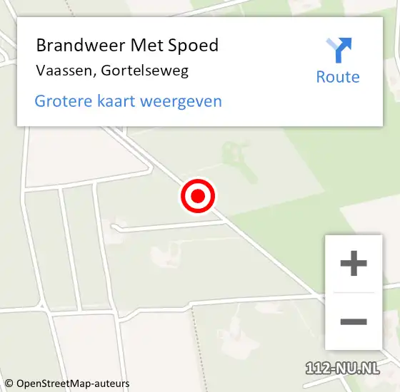 Locatie op kaart van de 112 melding: Brandweer Met Spoed Naar Vaassen, Gortelseweg op 28 april 2020 18:16