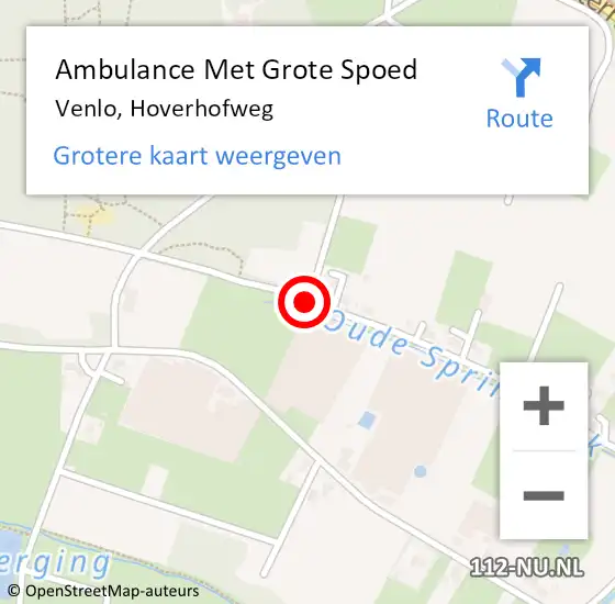 Locatie op kaart van de 112 melding: Ambulance Met Grote Spoed Naar Venlo, Hoverhofweg op 28 april 2020 21:40