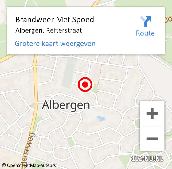 Locatie op kaart van de 112 melding: Brandweer Met Spoed Naar Albergen, Refterstraat op 28 april 2020 22:34