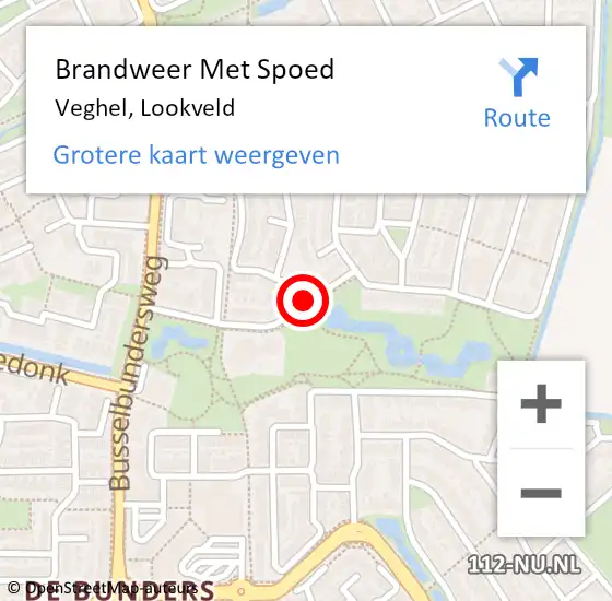 Locatie op kaart van de 112 melding: Brandweer Met Spoed Naar Veghel, Lookveld op 28 april 2020 23:02