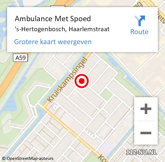 Locatie op kaart van de 112 melding: Ambulance Met Spoed Naar 's-Hertogenbosch, Haarlemstraat op 29 april 2020 04:12