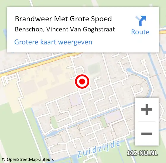 Locatie op kaart van de 112 melding: Brandweer Met Grote Spoed Naar Benschop, Vincent Van Goghstraat op 29 april 2020 10:38