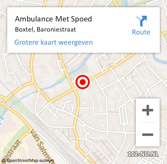 Locatie op kaart van de 112 melding: Ambulance Met Spoed Naar Boxtel, Baroniestraat op 29 april 2020 11:37