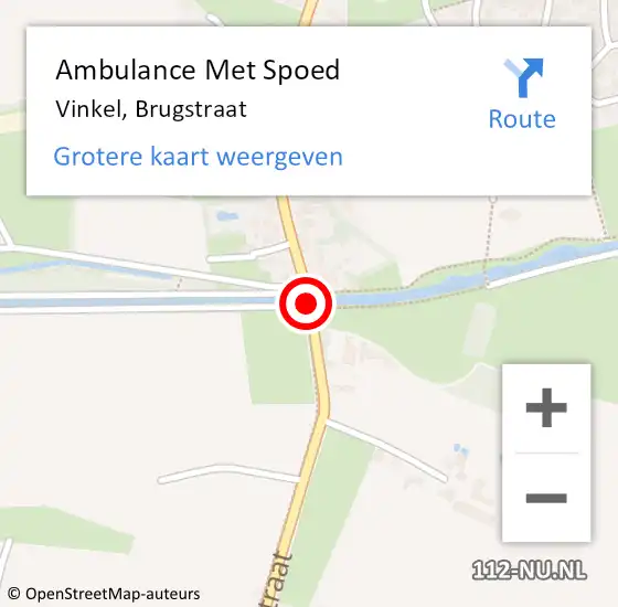 Locatie op kaart van de 112 melding: Ambulance Met Spoed Naar Vinkel, Brugstraat op 29 april 2020 12:29