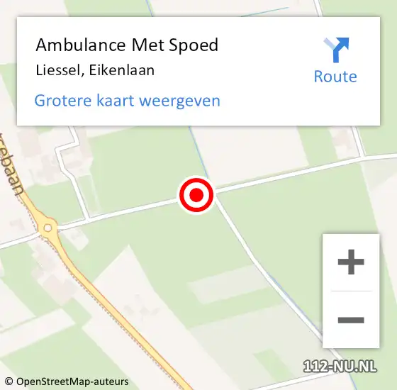 Locatie op kaart van de 112 melding: Ambulance Met Spoed Naar Liessel, Eikenlaan op 29 april 2020 13:54