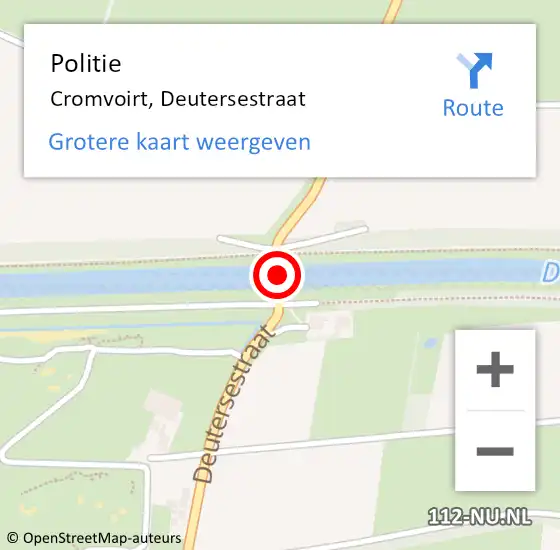 Locatie op kaart van de 112 melding: Politie Cromvoirt, Deutersestraat op 29 april 2020 15:19