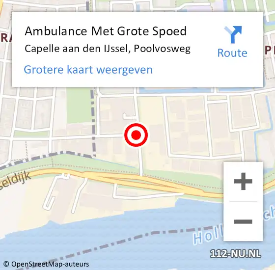 Locatie op kaart van de 112 melding: Ambulance Met Grote Spoed Naar Capelle aan den IJssel, Poolvosweg op 29 april 2020 15:27