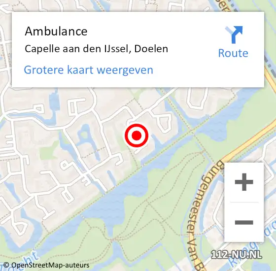 Locatie op kaart van de 112 melding: Ambulance Capelle aan den IJssel, Doelen op 29 april 2020 16:33