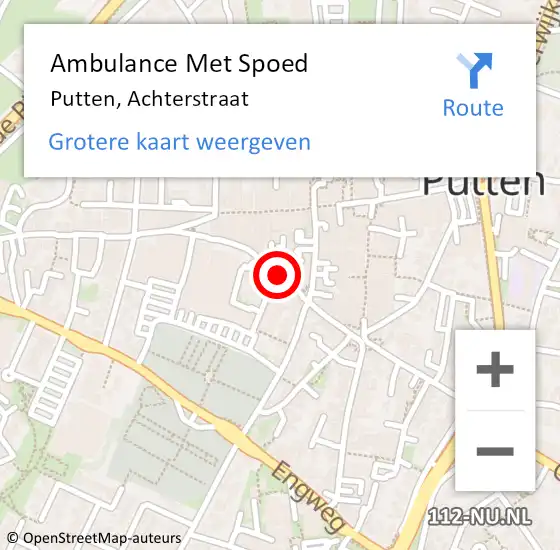 Locatie op kaart van de 112 melding: Ambulance Met Spoed Naar Putten, Achterstraat op 29 april 2020 16:36