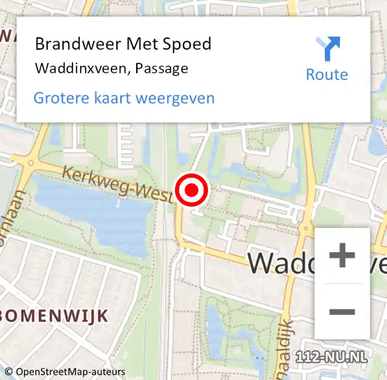 Locatie op kaart van de 112 melding: Brandweer Met Spoed Naar Waddinxveen, Passage op 5 mei 2014 13:16