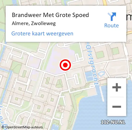 Locatie op kaart van de 112 melding: Brandweer Met Grote Spoed Naar Almere, Zwolleweg op 29 april 2020 17:40