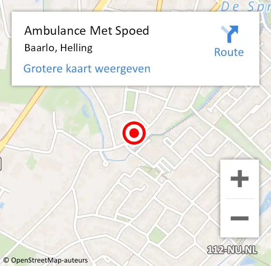 Locatie op kaart van de 112 melding: Ambulance Met Spoed Naar Baarlo, Helling op 5 mei 2014 13:24