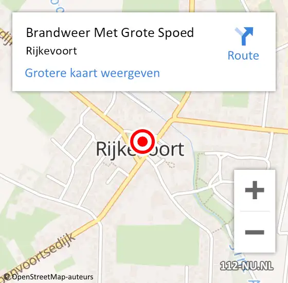 Locatie op kaart van de 112 melding: Brandweer Met Grote Spoed Naar Rijkevoort op 29 april 2020 19:56