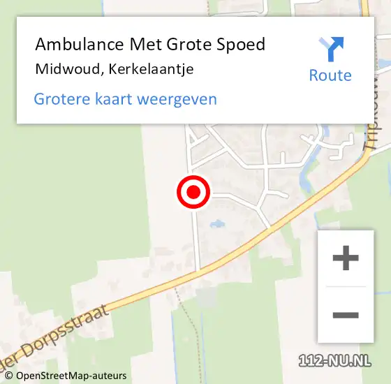 Locatie op kaart van de 112 melding: Ambulance Met Grote Spoed Naar Midwoud, Kerkelaantje op 29 april 2020 20:25