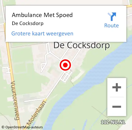 Locatie op kaart van de 112 melding: Ambulance Met Spoed Naar De Cocksdorp op 29 april 2020 23:55