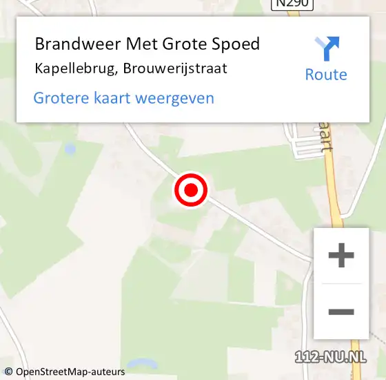 Locatie op kaart van de 112 melding: Brandweer Met Grote Spoed Naar Kapellebrug, Brouwerijstraat op 30 april 2020 00:30