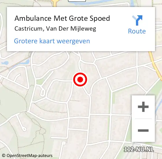 Locatie op kaart van de 112 melding: Ambulance Met Grote Spoed Naar Castricum, Van Der Mijleweg op 30 april 2020 02:51