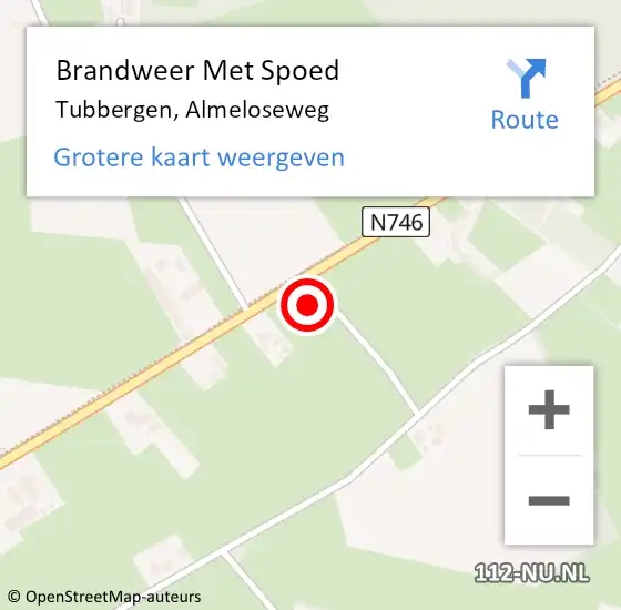 Locatie op kaart van de 112 melding: Brandweer Met Spoed Naar Tubbergen, Almeloseweg op 5 mei 2014 13:45