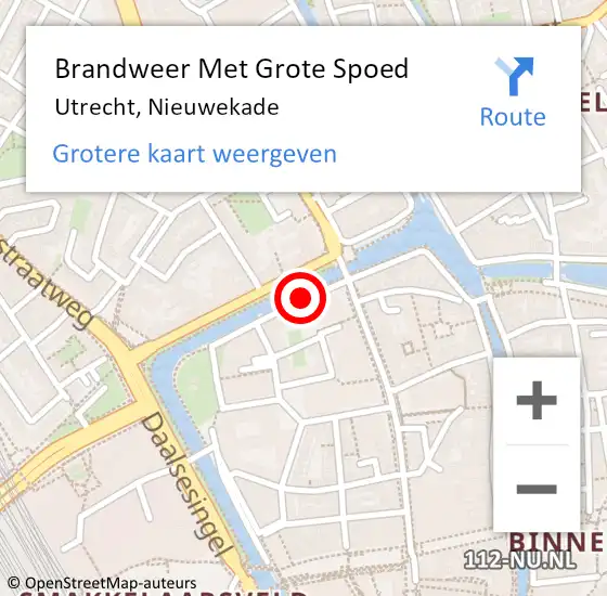Locatie op kaart van de 112 melding: Brandweer Met Grote Spoed Naar Utrecht, Nieuwekade op 30 april 2020 08:56