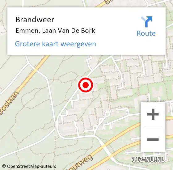 Locatie op kaart van de 112 melding: Brandweer Emmen, Laan Van De Bork op 30 april 2020 09:18