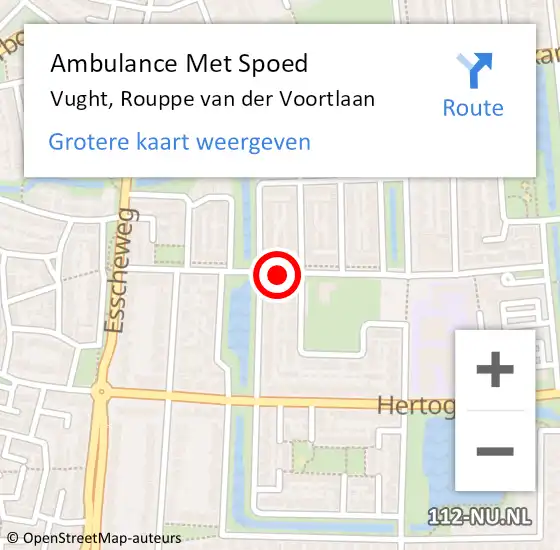 Locatie op kaart van de 112 melding: Ambulance Met Spoed Naar Vught, Rouppe van der Voortlaan op 30 april 2020 10:05