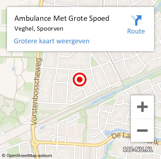 Locatie op kaart van de 112 melding: Ambulance Met Grote Spoed Naar Veghel, Spoorven op 30 april 2020 11:27