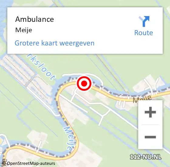 Locatie op kaart van de 112 melding: Ambulance Meije op 30 april 2020 13:14