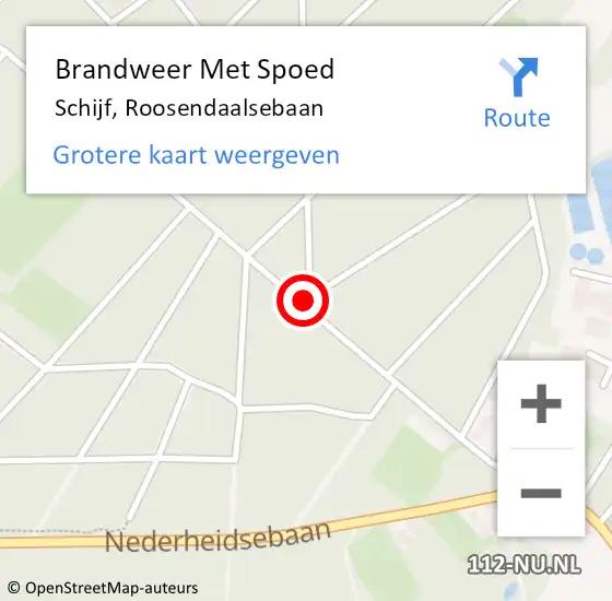 Locatie op kaart van de 112 melding: Brandweer Met Spoed Naar Schijf, Roosendaalsebaan op 30 april 2020 13:53