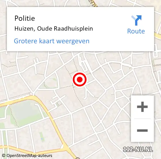 Locatie op kaart van de 112 melding: Politie Huizen, Oude Raadhuisplein op 30 april 2020 15:22