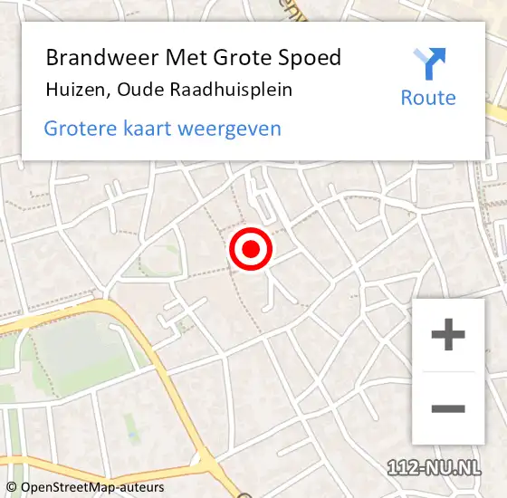 Locatie op kaart van de 112 melding: Brandweer Met Grote Spoed Naar Huizen, Oude Raadhuisplein op 30 april 2020 15:25