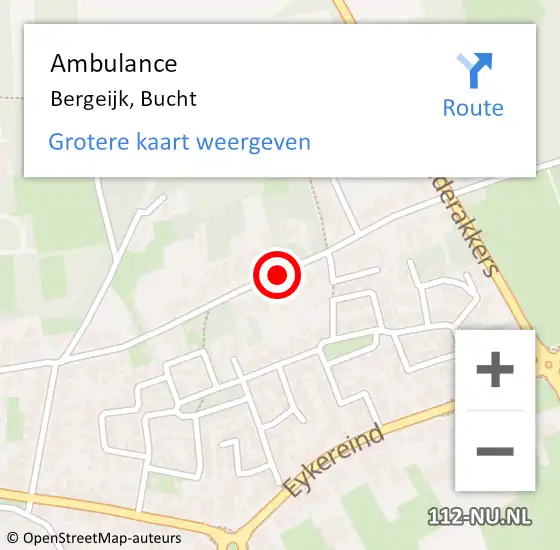 Locatie op kaart van de 112 melding: Ambulance Bergeijk, Bucht op 30 april 2020 15:38