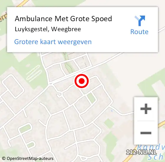 Locatie op kaart van de 112 melding: Ambulance Met Grote Spoed Naar Luyksgestel, Weegbree op 30 april 2020 17:05
