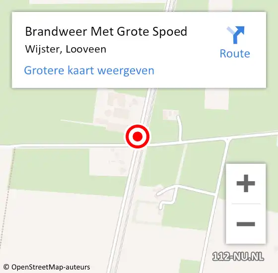 Locatie op kaart van de 112 melding: Brandweer Met Grote Spoed Naar Wijster, Looveen op 30 april 2020 17:05