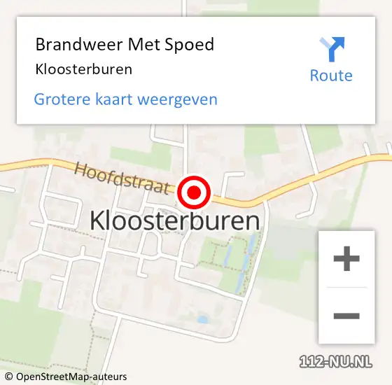 Locatie op kaart van de 112 melding: Brandweer Met Spoed Naar Kloosterburen op 30 april 2020 17:40