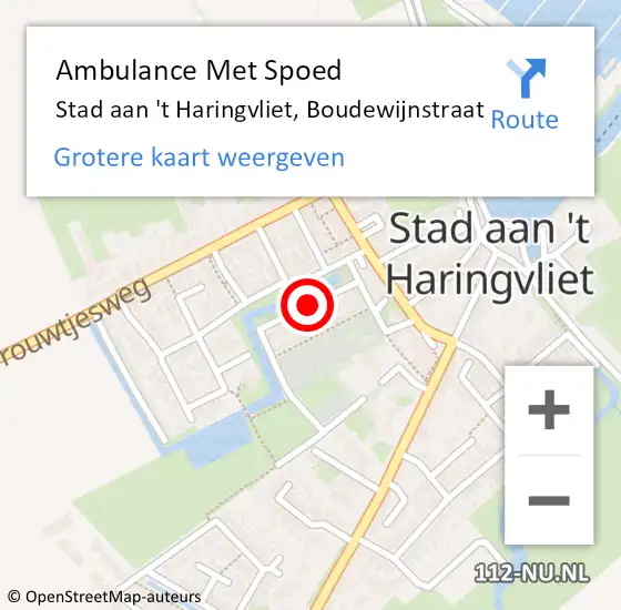 Locatie op kaart van de 112 melding: Ambulance Met Spoed Naar Stad aan 't Haringvliet, Boudewijnstraat op 30 april 2020 20:17