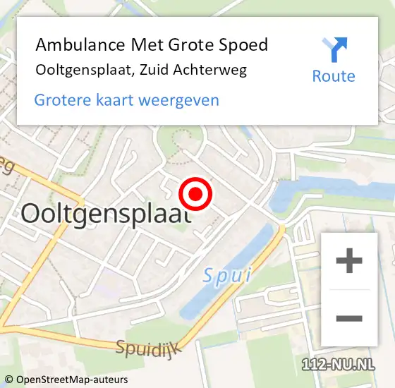 Locatie op kaart van de 112 melding: Ambulance Met Grote Spoed Naar Ooltgensplaat, Zuid Achterweg op 30 april 2020 20:36