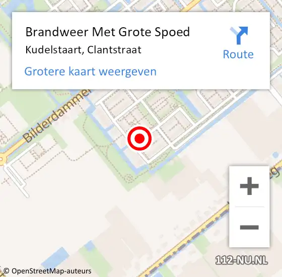 Locatie op kaart van de 112 melding: Brandweer Met Grote Spoed Naar Kudelstaart, Clantstraat op 30 april 2020 21:28