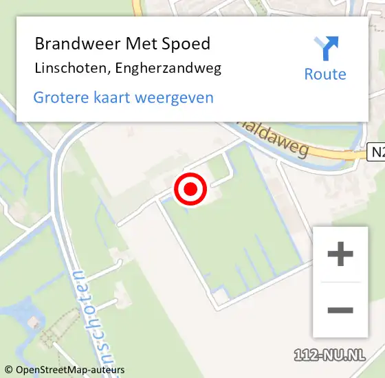 Locatie op kaart van de 112 melding: Brandweer Met Spoed Naar Linschoten, Engherzandweg op 30 april 2020 21:33