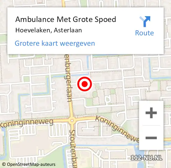 Locatie op kaart van de 112 melding: Ambulance Met Grote Spoed Naar Hoevelaken, Asterlaan op 1 mei 2020 11:06