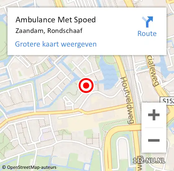Locatie op kaart van de 112 melding: Ambulance Met Spoed Naar Zaandam, Rondschaaf op 1 mei 2020 11:52