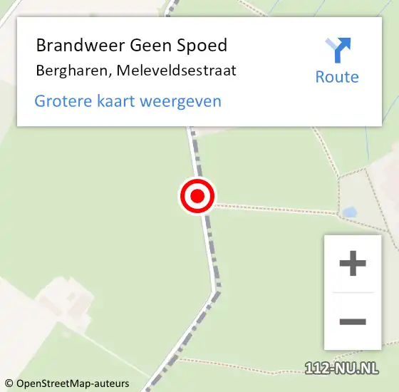 Locatie op kaart van de 112 melding: Brandweer Geen Spoed Naar Bergharen, Meleveldsestraat op 1 mei 2020 14:15