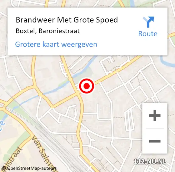 Locatie op kaart van de 112 melding: Brandweer Met Grote Spoed Naar Boxtel, Baroniestraat op 1 mei 2020 14:20