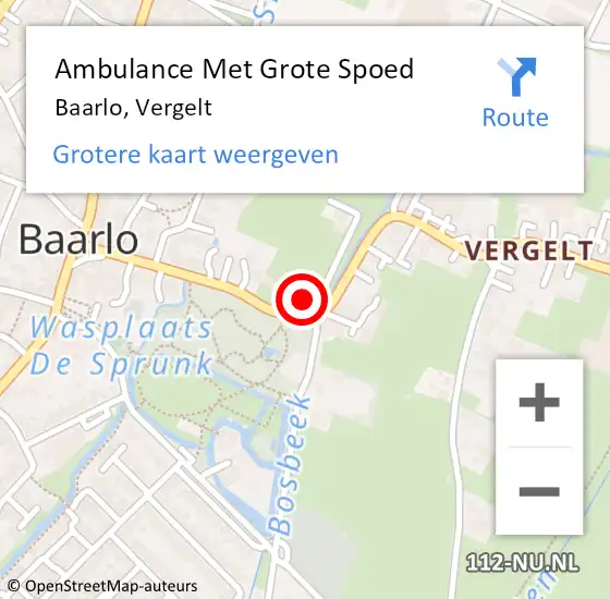 Locatie op kaart van de 112 melding: Ambulance Met Grote Spoed Naar Baarlo, Vergelt op 5 mei 2014 15:41