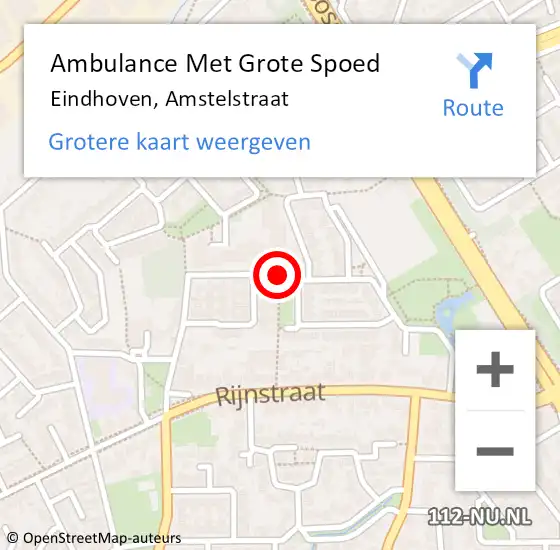 Locatie op kaart van de 112 melding: Ambulance Met Grote Spoed Naar Eindhoven, Amstelstraat op 1 mei 2020 15:55