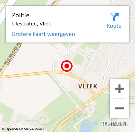 Locatie op kaart van de 112 melding: Politie Ulestraten, Vliek op 1 mei 2020 15:57