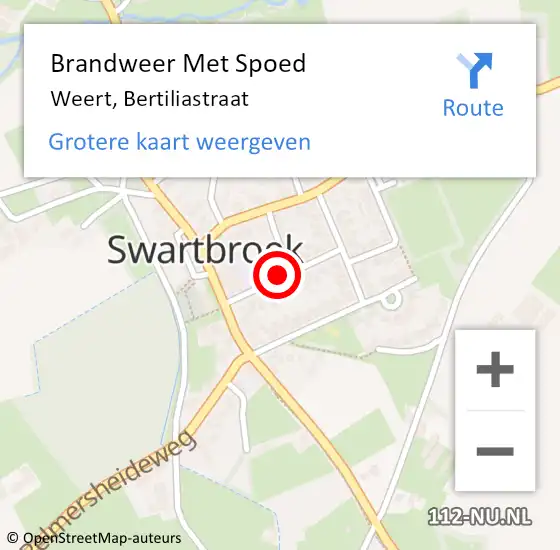 Locatie op kaart van de 112 melding: Brandweer Met Spoed Naar Weert, Bertiliastraat op 1 mei 2020 16:19