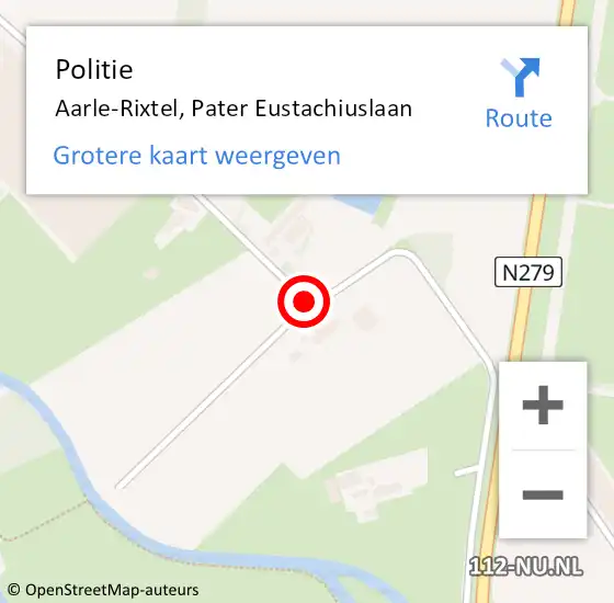 Locatie op kaart van de 112 melding: Politie Aarle-Rixtel, Pater Eustachiuslaan op 1 mei 2020 16:55